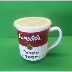 Campbell's Soup Plastic Microwave Soup Mug Cup 2006 14 oz With Snap On Lid-NEW
